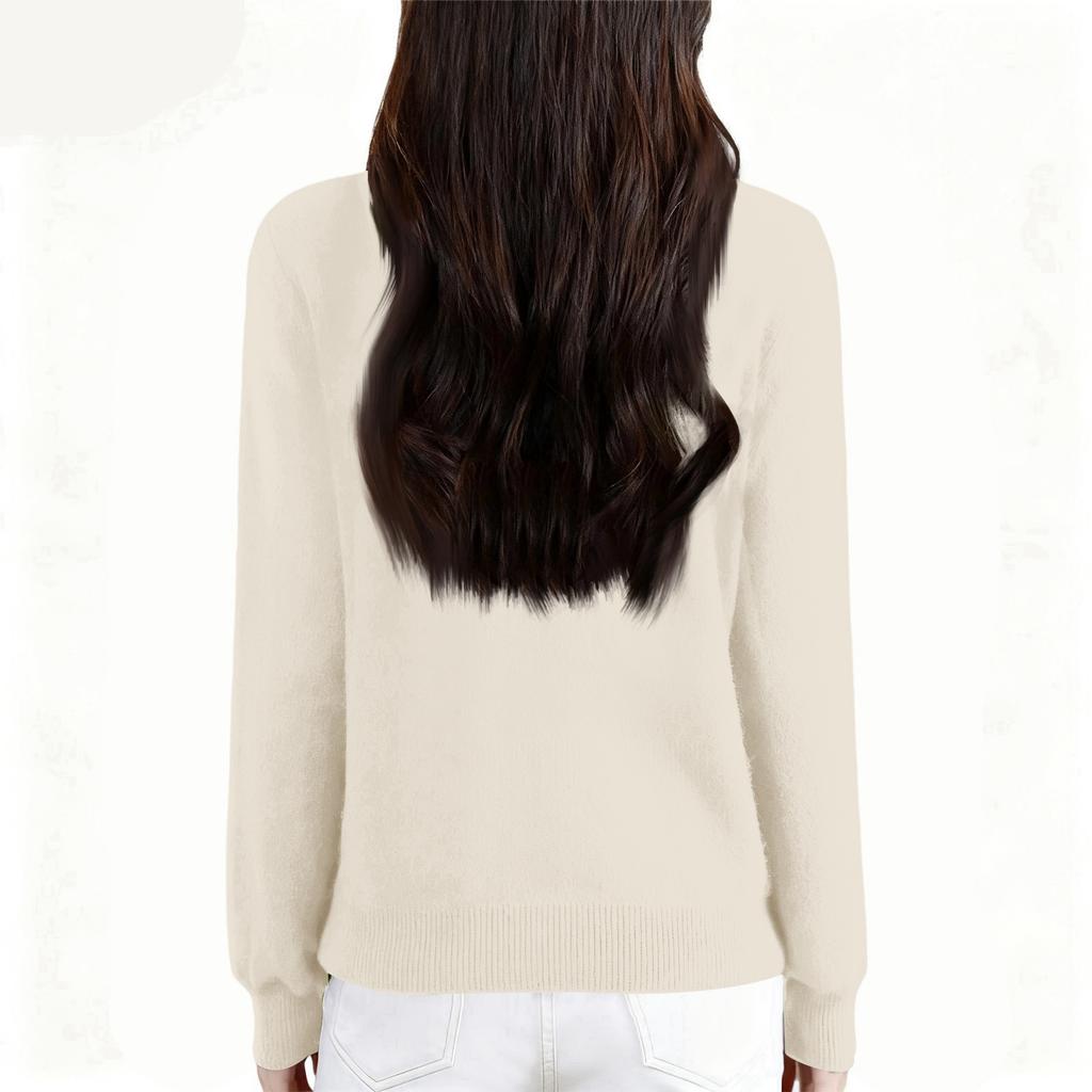 Women's High-Neck Slim-Fit Knit Top Soft And Cozy Sweater