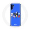 Case for Huawei P30 BTS BT21 Tata Chimmy Cooky Rj Koya Shooky And Mang Play Music Blue Background