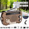 Solar Hand Crank Emergency Radio Rechargeable Waterproof Bluetooth-compatible Speaker AM/FM Solar Powered