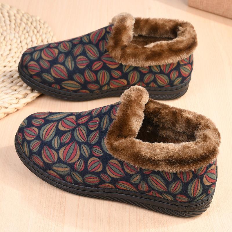 Winter Old North Cotton Shoes Women's Velvet Warm Elderly Grandma Cotton Boots Thickened Non-slip Middle-aged and Elderly Mother Shoes Short Boots