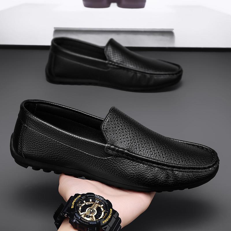 Fashion Genuine Leather Men Casual Shoes Luxury Brand Mens Loafers Moccasins Breathable Slip On Italian Driving Shoes Chaussure Homme
