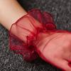 Ultra Thin Gauze Lace Gloves Short Wedding Mesh Gloves Elastic Women Tulle Gloves  Ladies
