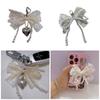 Multifunctional Bowknot Pendant Keyring Dainty Bowknot Pearls Keychain Colorful Bowknot Phone Hanging Decoration Charm