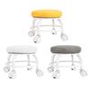 Low Roller Seat PU Leather Low Stool Mute Wheel Swivel Low Height Round Roller Chair for Home Office