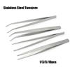 Set Straight Elbow Silver Tone Pliers Tool Stainless Steel Tweezers Eyebrow Clip Phone Repair Tools