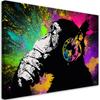 Canvas Print Banksy Colourful Monkey