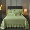 Thickened Velvet Bedspread Coverlet Quilted Soft Bed Sheet Embroidery Ruffle Skirt Queen King Size 3pcs Droppshipping