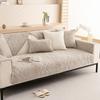 Solid Color Geometry Sofa Cover Nordic Thicken Plush L Shape Corner Sofa Towel Cover Non-Slip Couch Protector for Living Room