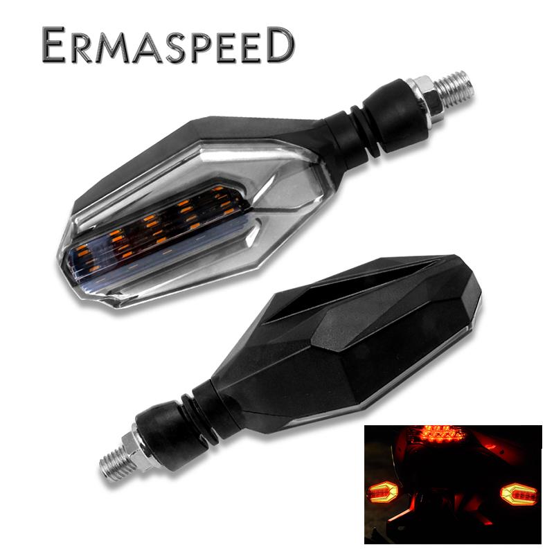 2PCS Motorcycle Turn Signals LED Flashing Lights Universal Waterproof Tail Light Blinkers Brake Stop Signal Lamp for