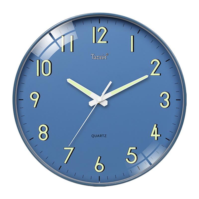 Round Wall Clock Luminous Silent Quartz Movement Living Room Bedroom Home Pendant Clock