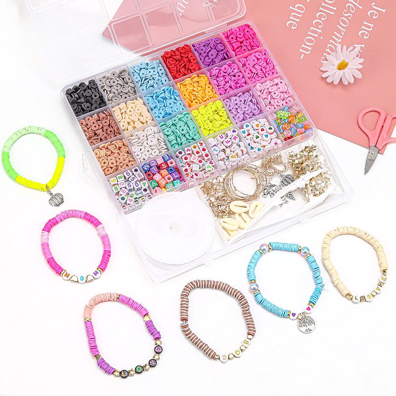 Handmade Beaded Jewelry DIY Kit for Kids - Educational Polymer Clay Beads for Bracelets & Necklaces