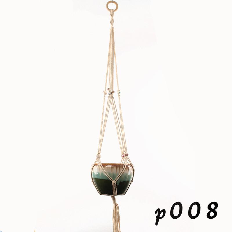 Handmade Weaving Cotton Plant Hanging Basket Rope Macrame Basket Cord Garden Hanging Basket Holder Houseplant Display Rope