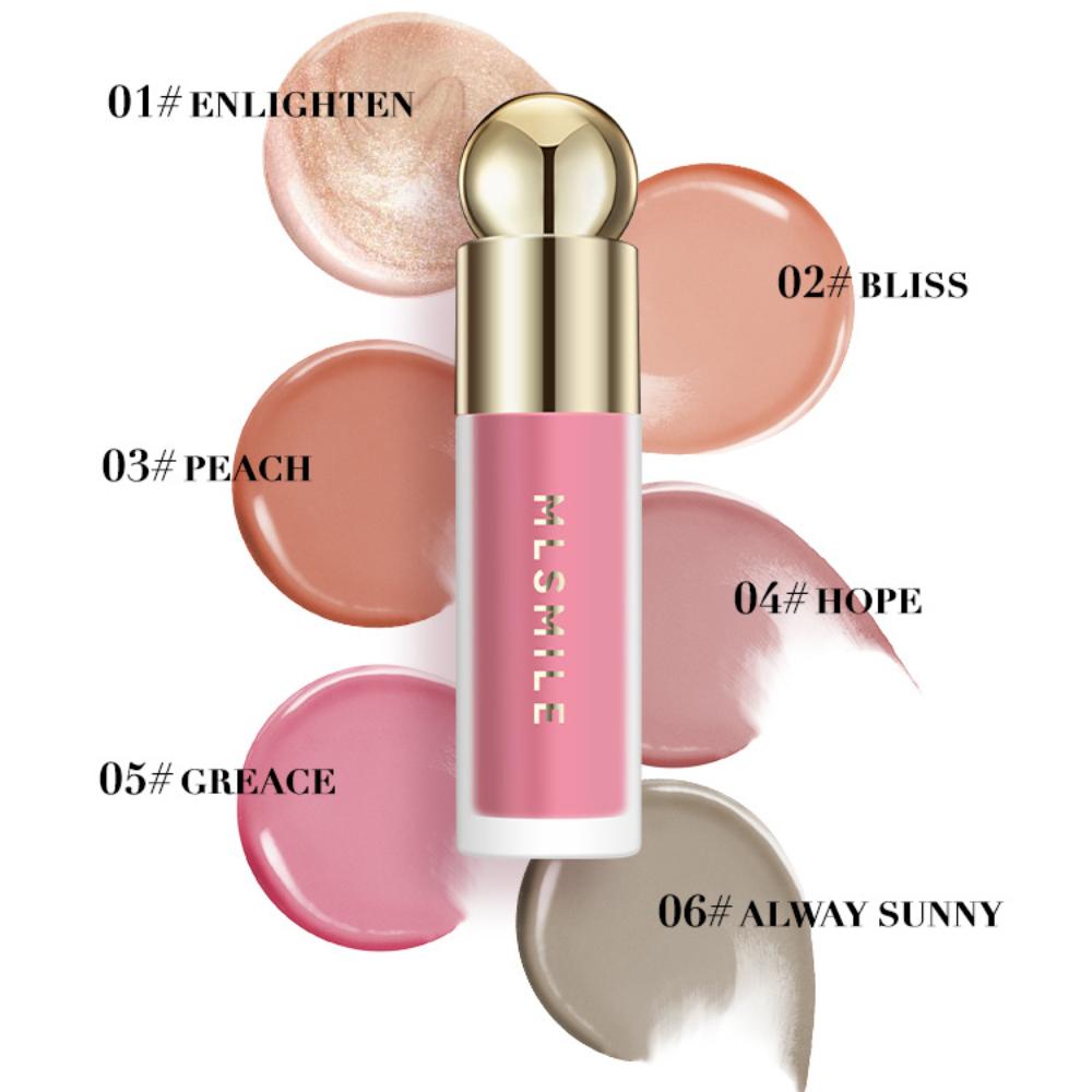 6 Colors Liquid Blush Long Lasting Natural Nude Makeup Blush Cream Lightweight Contouring Highlighter Waterproof Lip&Cheek&Eye Multifunctional Blush