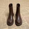 Retro Style Short Boots Women's Autumn and Winter Thin Small Ankle Boots Thick-soled Fried Street Martin Boots