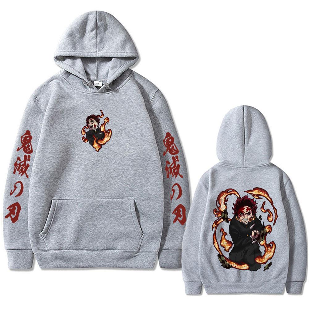 Anime Demon Slayer Kamado Tanjirou Graphic Hoodie Men Women Clothing Fashion Sweatshirt Male Vintage Oversized Hoodies