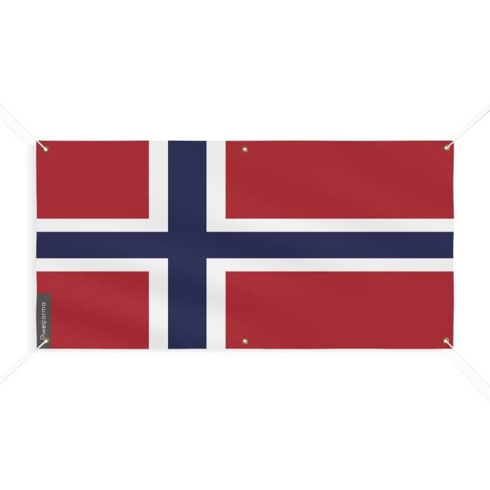 Bannière Drapeau De L'île Bouvet - PIXELFORMA - 80x160cm - Polyester Durable - 6 Œillets Renforcés