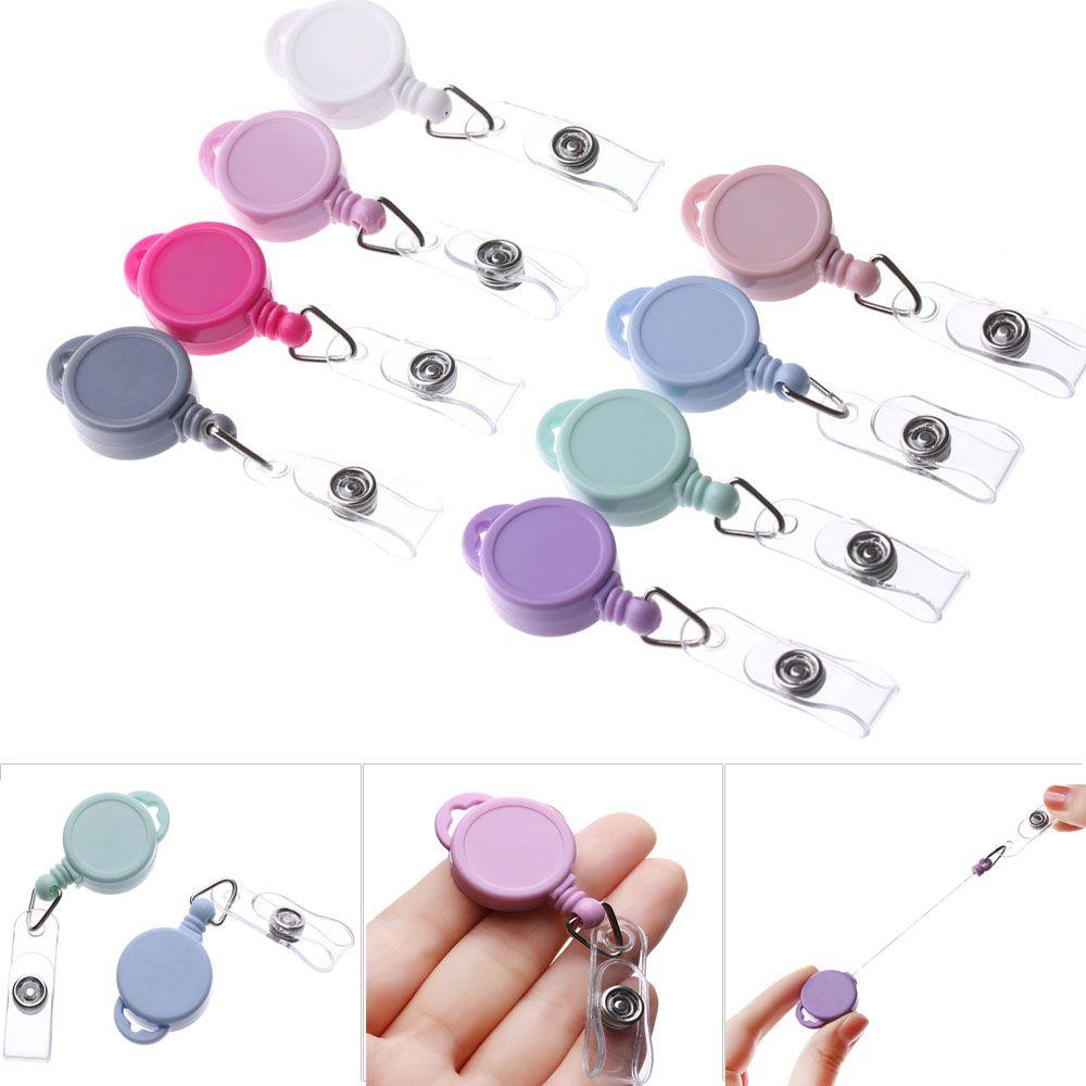 Office Supplies ID Name Card Anti-Lost Clip Stationery Retractable Key Ring Lanyards Badge Holder