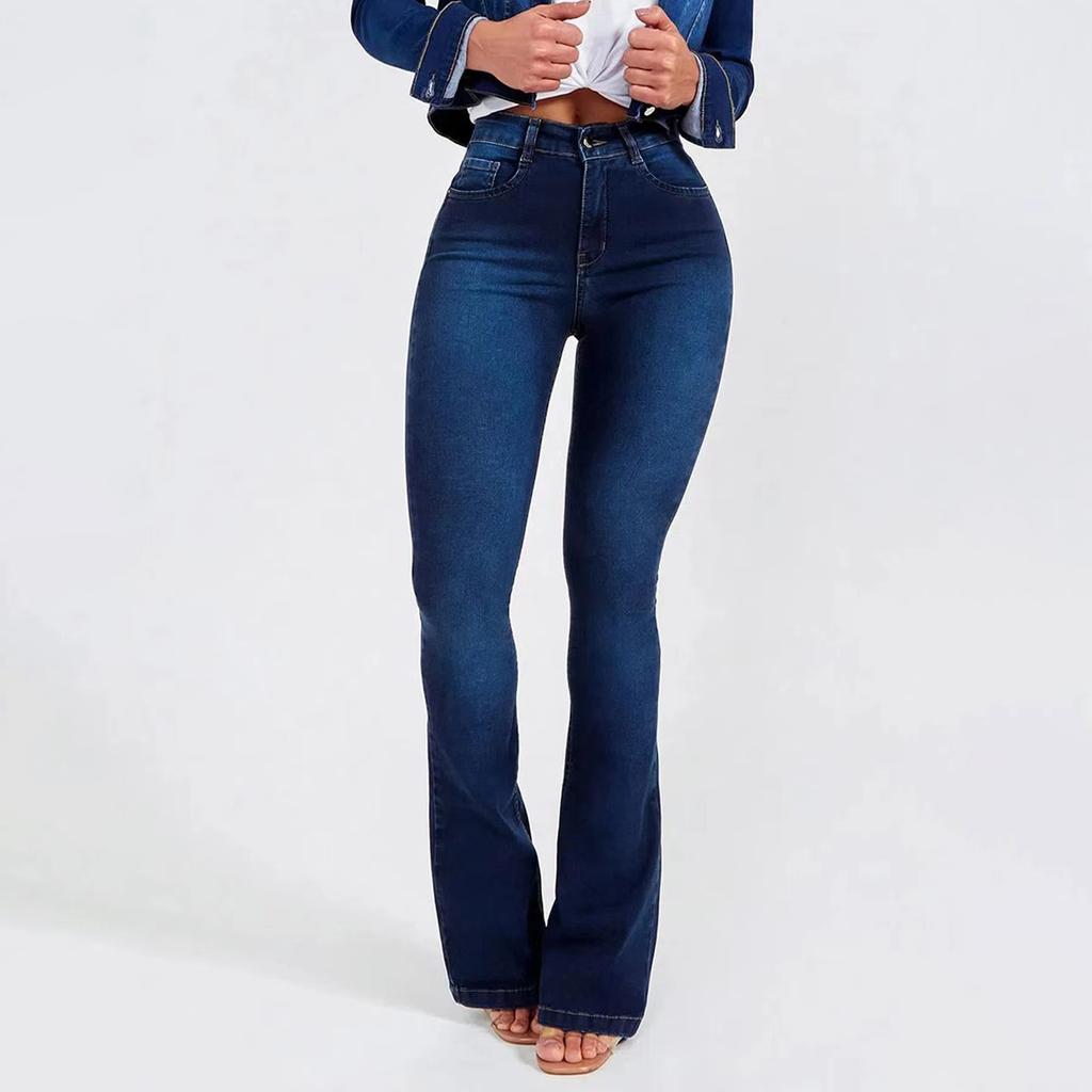 Spring and Summer Trousers High Waist Boot Cut Jeans for Women Fashion Casual Slim Denim Flared Pants