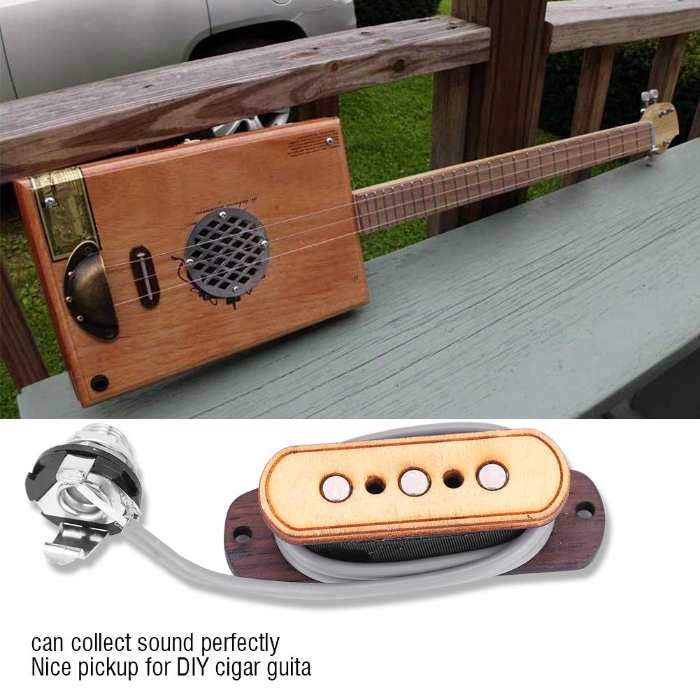 Pre Wired 3 String Pickup Input Jack Repair Parts Replacement for Cigar Box Guitar