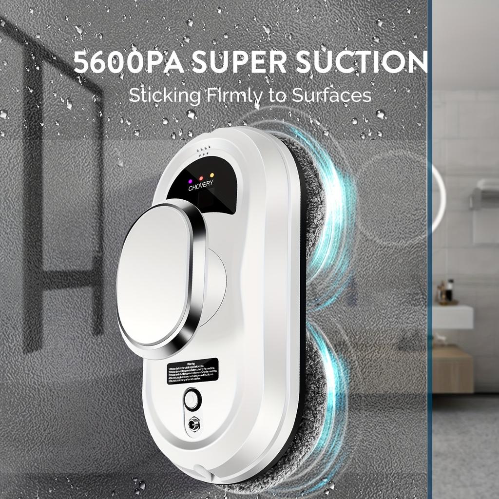 Window Cleaning Robot, Smart Glass Cleaning Robot with 5600pa Strong Suction Power, Remote Control Window Cleaning Robot for Windows/tiles