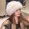 Autumn And Winter Women'S Fashion Fur Cap Fur Hat Fur Hats Mongolian Hat Brimless Plush Fluffy Skiing Riding Warm Caps