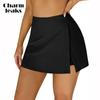 Swim Skirts Women Tummy Control Split Swimsuit Skirt Built In Swim Shorts High Waist Bathing Suit Bottoms