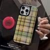 Ins American Green Checkered Suitable for 16 Apple 15 Pro Max Mobile Phone Case Iphone 14 Drop Glue Apple Stand 13