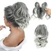 Synthetic DIY Claw Ponytail Hair Extensions Grey Black Hair False Pigtail For Women Daily Use
