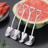 20/2x Stainless Steel Shovel Spoons Gold Silver Mini Coffee Teaspoon Fruit Ice Cream Dessert Spoon Scoops Kitchen Tableware Set