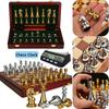 Metal Medieval Chess Set With High Quality Wooden Chessboard Adult And Children 32 Metal Chess Pieces Family Game Toy Gift