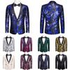 Men's Suit Paisley Embroidery Casual Blazer Jacket Single-Breasted Wedding Xmas