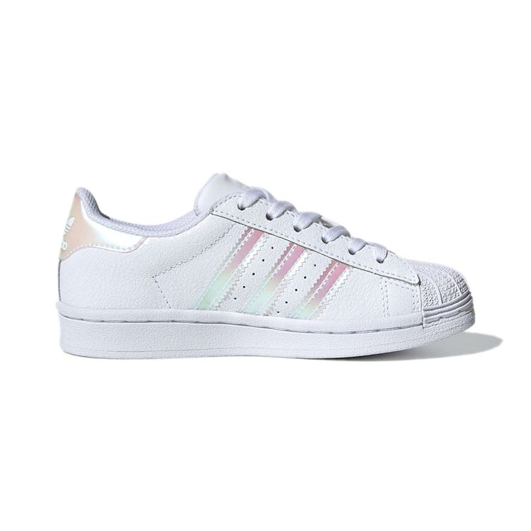 Adidas Originals Superstar C Comfortable Durable Low-Top Sneakers Kids Sneakers White Pink FW8282