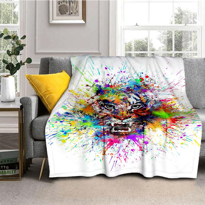 Большой чехол для дивана-кровати с 3D принтом тигра, мягкое и волосатое одеяло, плед, мягкие теплые фланелевые одеяла, подарок для фанатов