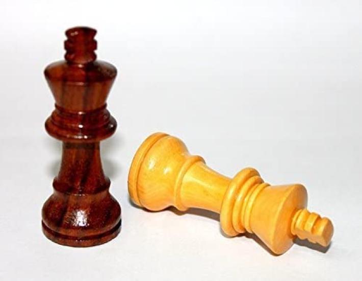 StonKraft Edition Wooden Chess Chessmen Figurines Collector's Pieces, Coins, Pawns, (3" Brown)