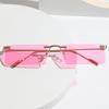 Square Frameless Trimmed Sunglasses Women'S Wind Street Shooting Trendy Sunglasses Personalized Small Glasses