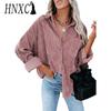 Women's Fashion Casual Spring Autumn Solid Color Print Long Sleeve POLO-Neck Blouses & Shirts