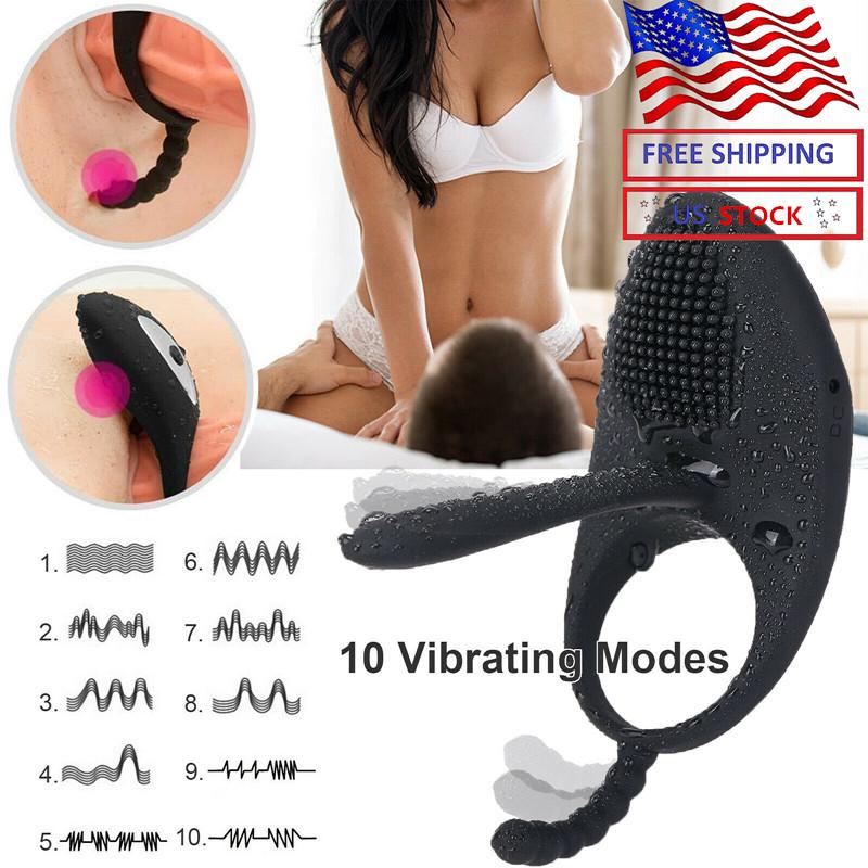 Vagina Pussy Female Masturbation Rechargeable Silicone Vibrating Penis Cock Ring Enhancer Toys For Adult Couple Sexy Toys Adult Products
