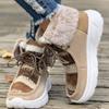 European and American Color Matching Plush Short Boots 2024 Winter New Thick Soled Snow Boots Women's Plush Cotton Shoes Trafza