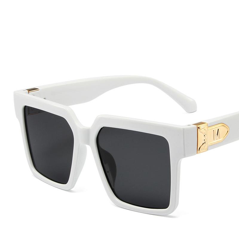 Ins Candy Color Hip Hop Trend Sunglasses Fashion Simple Comfortable Net Red Sunglasses Retro Square Large Frame Glasses EMA