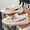 Printed Canvas Loafers Shoes for Man Platform Original Men Fashion Espadrilles Casual Slip-on Designer Sneaker Man Driving Shoes