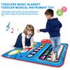 Children Music Blanket 2 In 1 Jass Electronic Music Piano Keyboard Drum with 2 Sticks 13 Insert Songs 6 Instrument Toddlers Musical Mat Baby