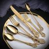 Knives and Forks, Western Tableware, Hollow Relief Mixing Spoon, European Steak Knives and Forks Spoon