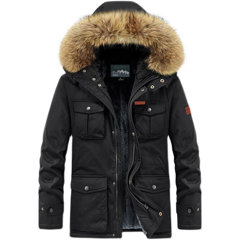 Plus Size Winter Jacket Men Warm Parkas Casual Thick Windbreaker Hooded Fur Collar Overcoat Men Clothing