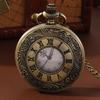 Retro Fashion Men's Pocket Watch Casual Mens Hollow Out Design Vintage Coppery Quartz Watch,ideal Choice for Gifts To Men