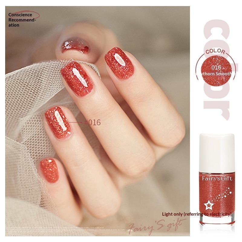 No-bake, Non-peelable, Long-lasting, Quick-drying, Waterproof, Colorfast, Oil-proof, and Waterproof Nail Polish.