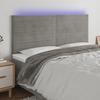VidaXL LED Headboard Bedroom Furniture Double Bed Accessory Head of Bed Frame Interior Light Grey 3122630