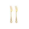 2Pcs Gold Stainless Steel Dessert Fork Dinnerware Flatware Cutlery Set Royal Salad Forks For Family