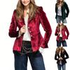 Women's Long Sleeved Lapel Solid Color Gold Velvet Loose Small Suit Jacket