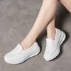 Fashion Womens Walking Shoes Loafers Wedges Slip-on Shake Shoes Thick Bottom Comfortable Nurse Work Shoes White   Sneakers Women