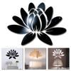 3D Applique Blooming Lotus Miroor Decal Acrylic Wall Sticker Mirror Surface Stickers  Smooth Wall